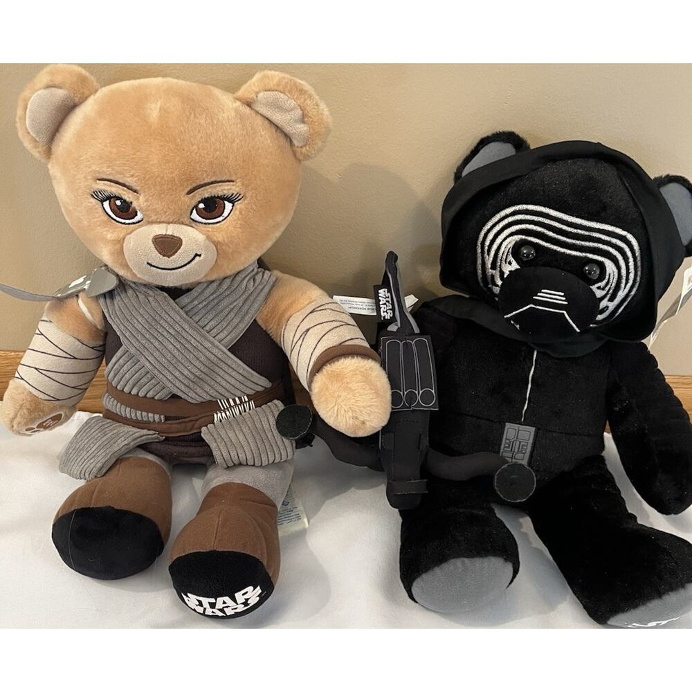 Build-A-Bear Workshop Star Wars Rey & Kylo Ren Plush Bear Licensed